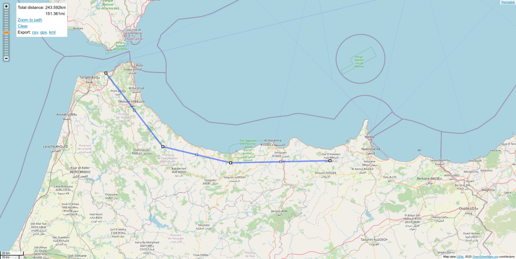Nur noch rund 250 Kilometer, dann wäre Gabo an der Küste von Gibraltar. Fliegt er in diesem Jahr noch 'rüber'?