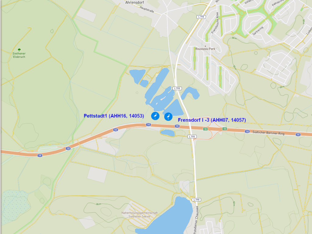 Pettstadt1 und Frensdorf in unmittelbarer Nähe zueinander, westlich von Ludwigsfelde in Brandenburg.