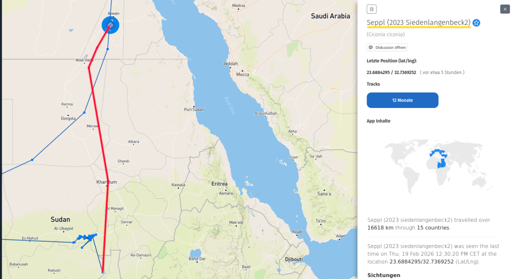 Seppl ist am großen Nilstau südlich von Aswan in Ägypten. (19. Febraur 2026)