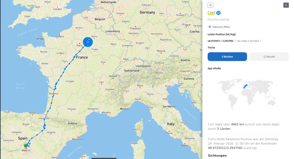 Cort ist nordöstlich von Paris. (24. Februar 2026)