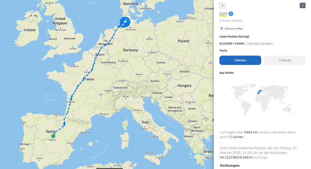 Cort ist schon in Schleswig-Holstein angekommen.