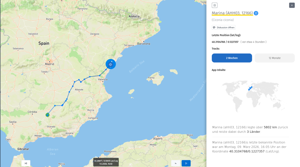 Marina am 9. März 2026.